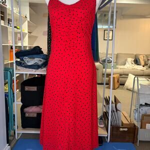 Topshop London Goldie Red and Black Polka Dot Dress Size XS